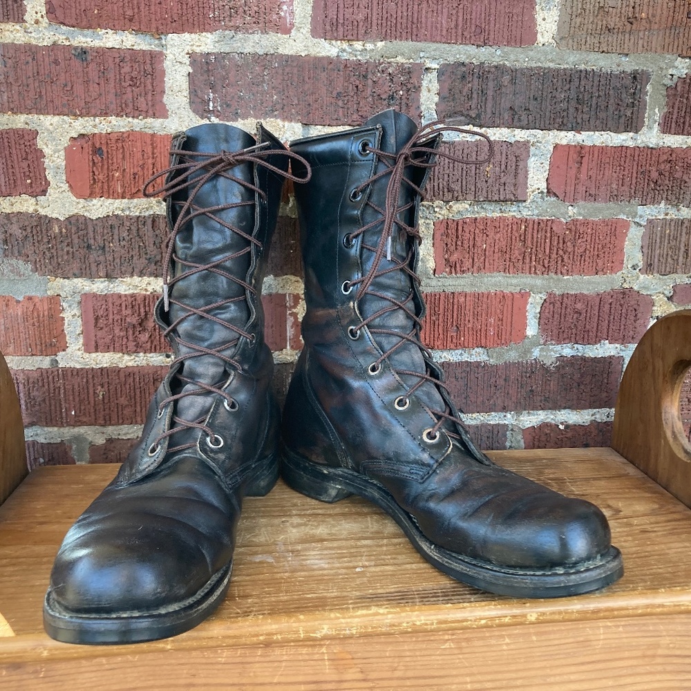 VINTAGE US Army 1980s Men’s M-1966 Leather Combat Boot Size 15